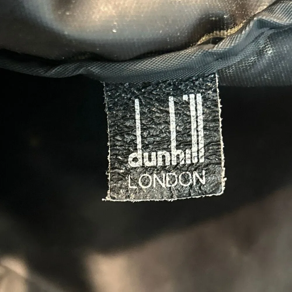 Dunhill Carry On Travel Bag Black Canvas Leather Trim Minimalist Weekender Tote